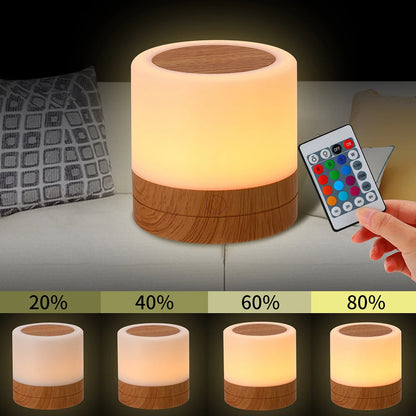 Portable Touch Night Light, LED Rechargeable Table Lamps, Dimmable RGB Lighting, for Gift Bedroom Camping Summer Party BBQ Decor