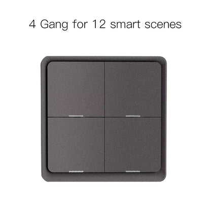 4 Gang Tuya Zigbee Wireless 12 Scene Switch Push Button Controller Battery Powered Automation Scenario for Tuya Devices