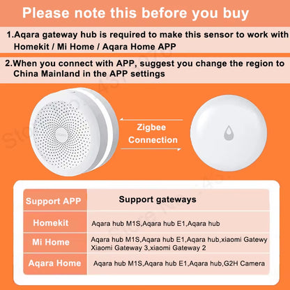 Water Sensor IP67 Waterproof Flood Water Leak Detector for MI Home Remote Alarm Security Soaking Sensor Homekit APP