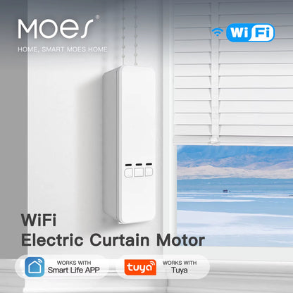 Tuya Wifi Smart Motor Electric Chain Roller Blinds Shade Shutter Drive RF Remote Kit Smart Life App via Alexa/Google
