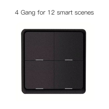 4 Gang Tuya Zigbee Wireless 12 Scene Switch Push Button Controller Battery Powered Automation Scenario for Tuya Devices