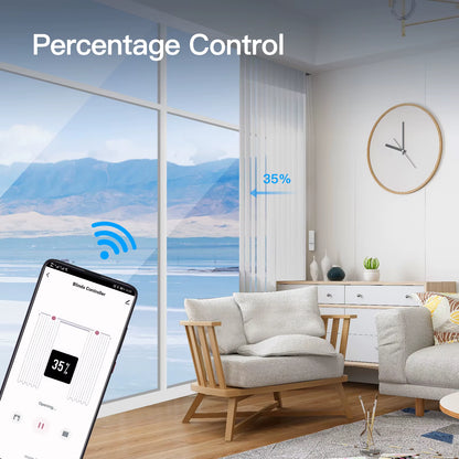 Tuya Wifi Smart Motor Electric Chain Roller Blinds Shade Shutter Drive RF Remote Kit Smart Life App via Alexa/Google