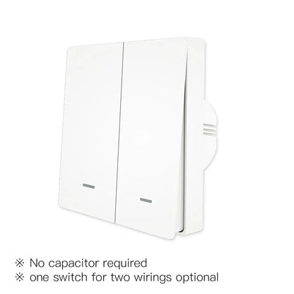 Tuya Zigbee Smart Light Switch No Neutral Wire No Capacitor Needed Smart Life 2/3 Way Works with Alexa Google Home 2Mqtt