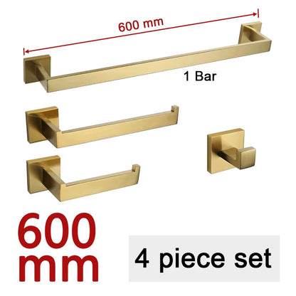 Gold Brushed Bathroom Accessories Hardware Towel Bar Rail Toilet Paper Holder Towel Rack Hook Soap Dish Toilet Brush