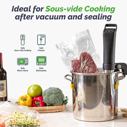 GERYON Vacuum Sealer Rolls, 2 Packs 8" X 50' Food Vacuum Sealer Bags Rolls Work with All Brand Food Sealer Machine