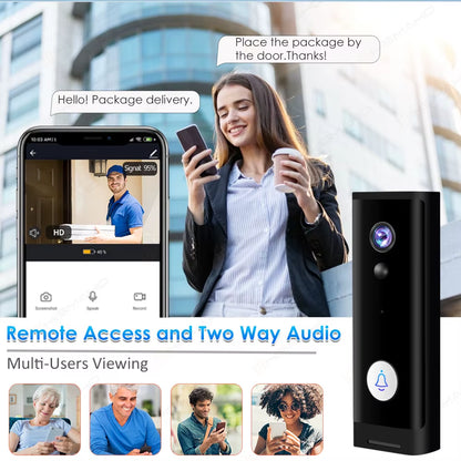 Wifi Video Doorbell Camera Tuya Smart Home Wireless Door Bell 1080P Battery Door Phone Alexa Camera Mini Intercom Apartment